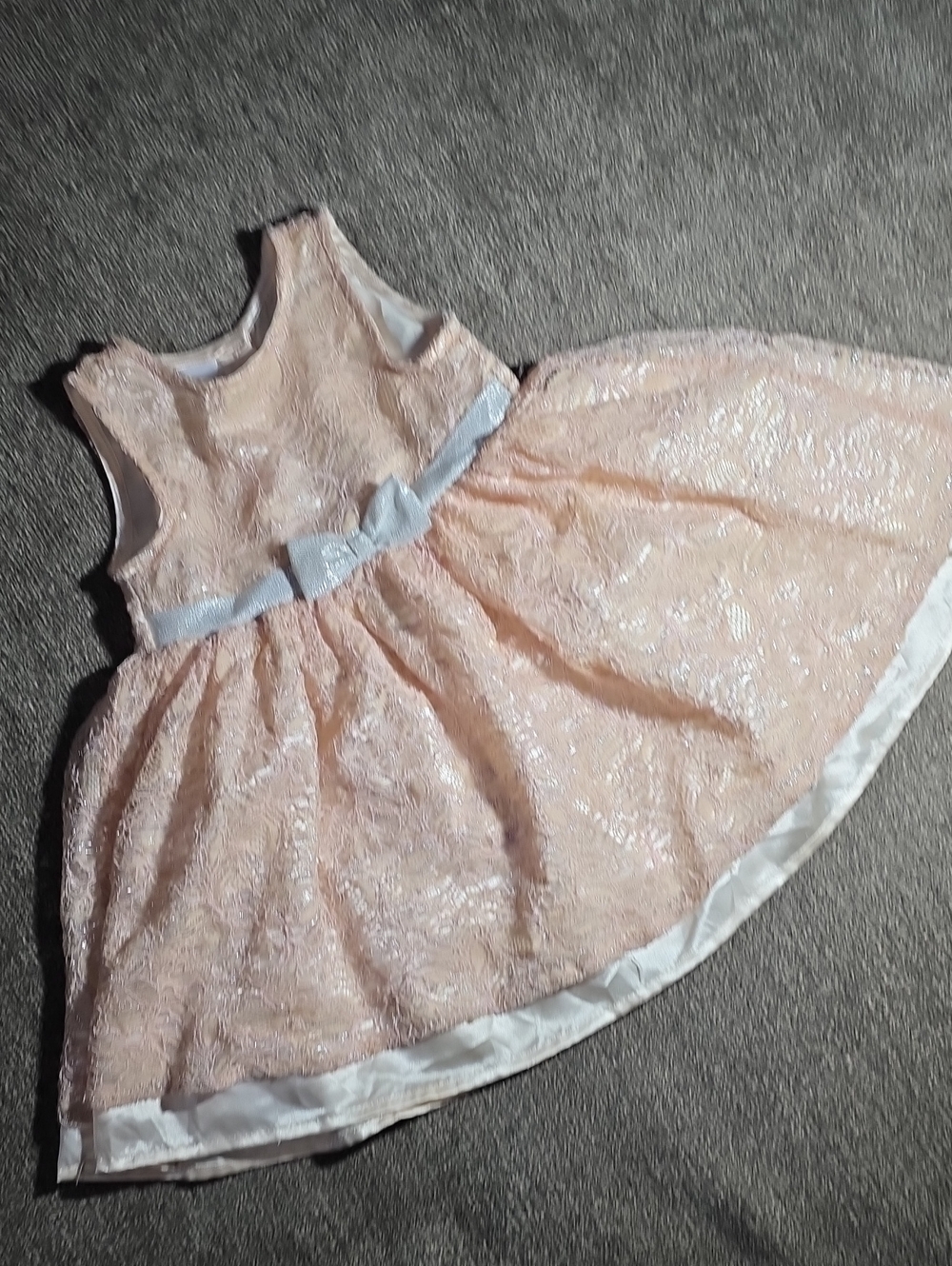 Nannette Baby peach lace special occasion dress 18mos